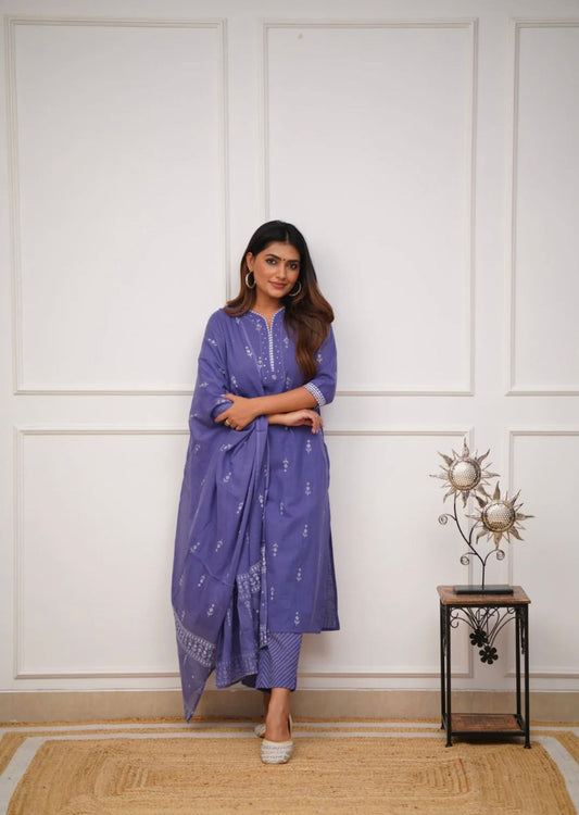 Cotton dupatta pant set for all day comfort