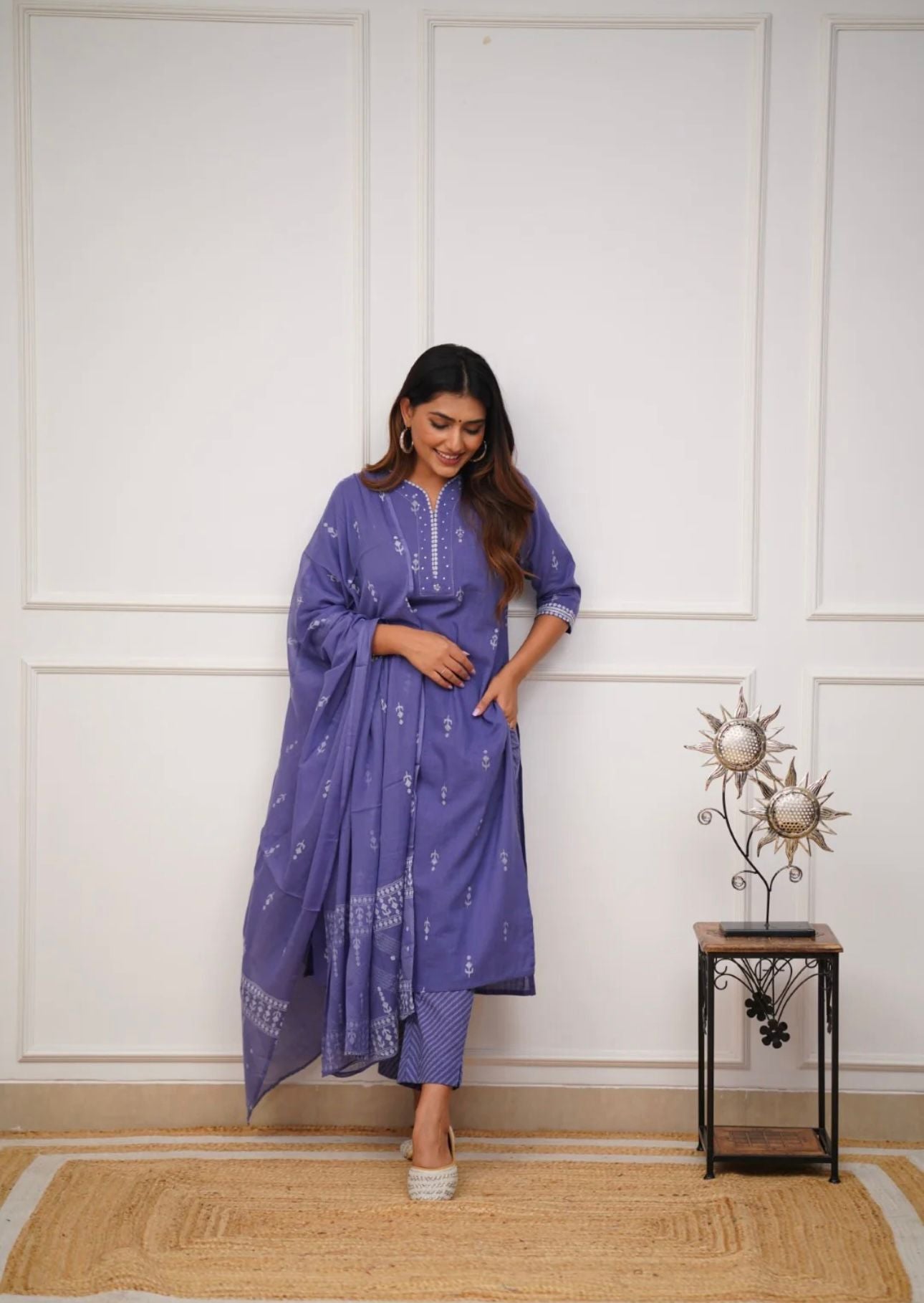 Cotton dupatta pant set for all day comfort