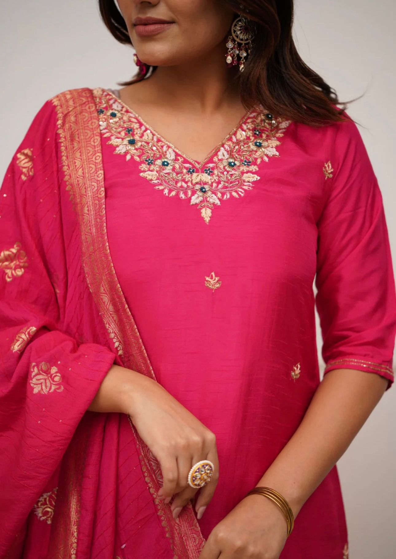 Dola silk with banarasi duppata