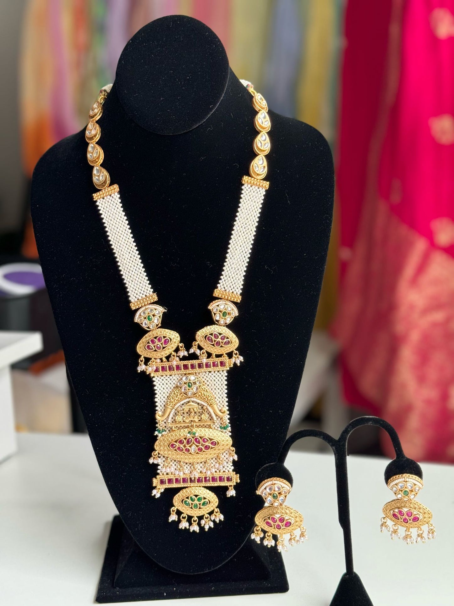 Antique Rajwadi Beautiful Fancy Style Necklace Set