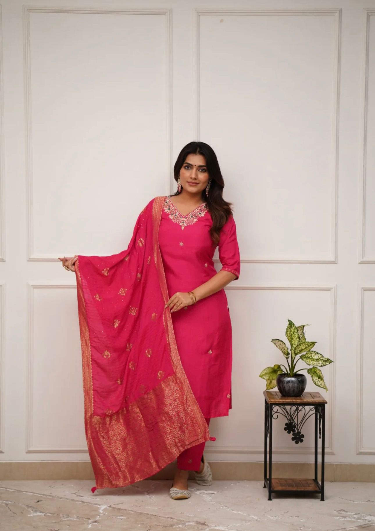 Dola silk with banarasi duppata