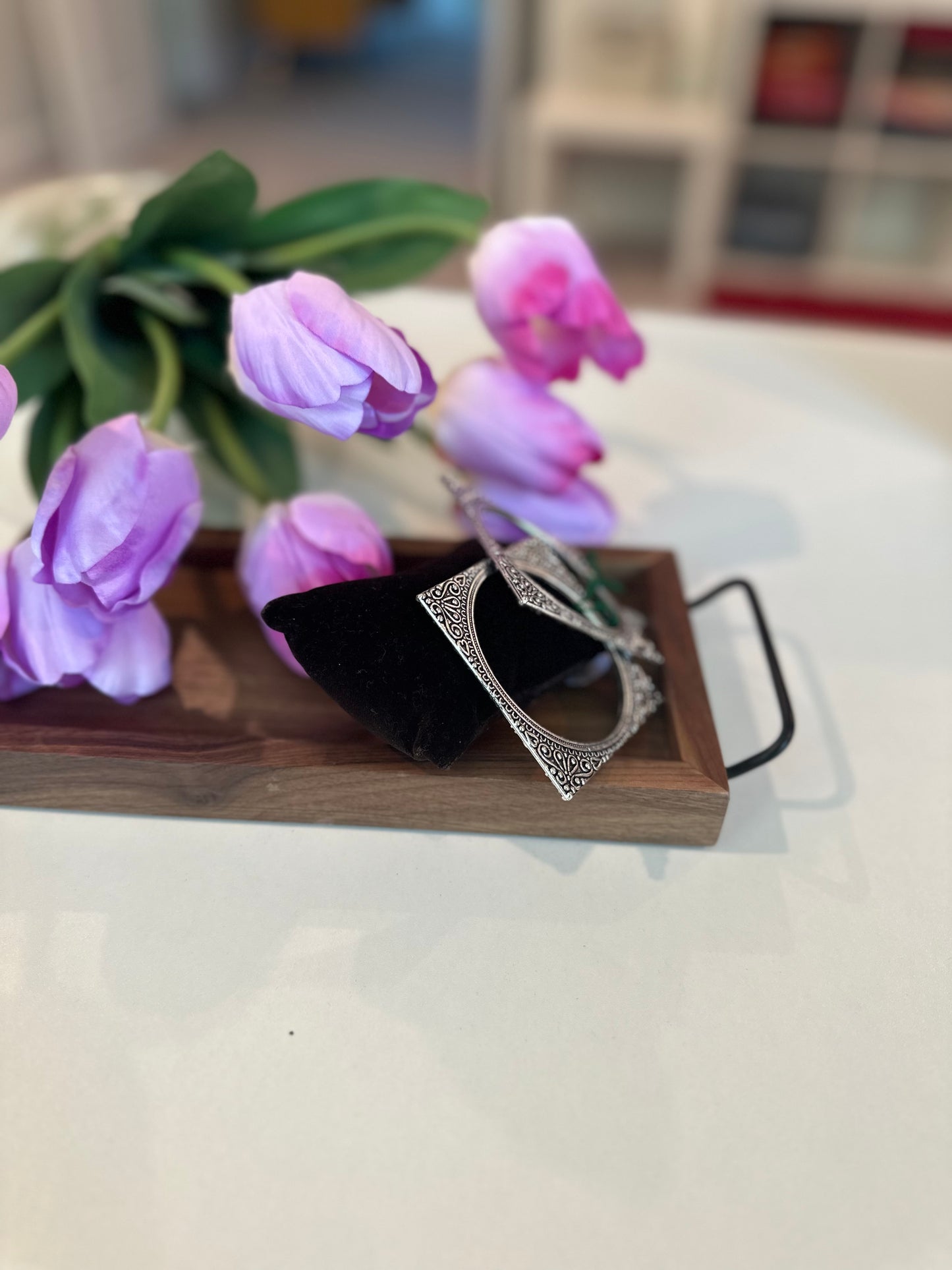 Gorgeous Oxidized Metal Square Shaped Silver plated Bangles (Size 2.4 and 2.6 Inches)